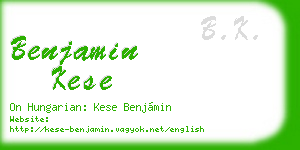 benjamin kese business card